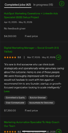 5.0 stars, $5,500 fixed-price engagement